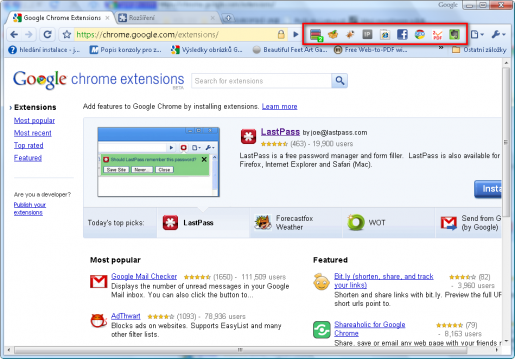 Rozšíření pro Google Chrome